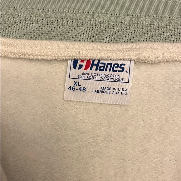 VINTAGE Hanes Teal and Cream Floral Women's Sweater SIZE XL - Picture 5 of 7